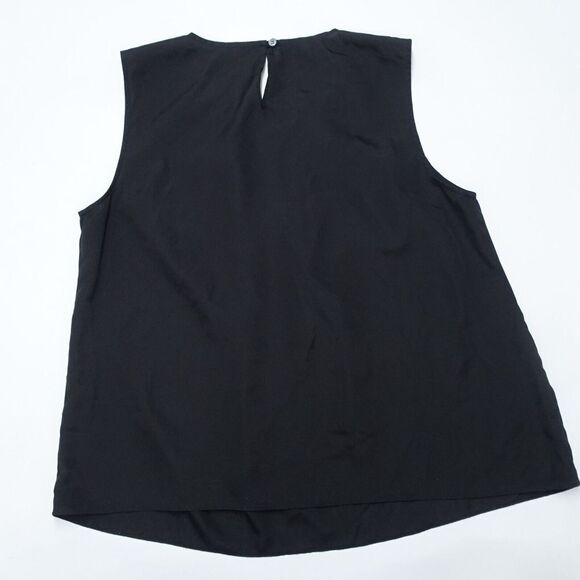 Jones New York Blouse Top Womens 14W Black Polyester Pleated Scoop Neck Pullover - Picture 7 of 9